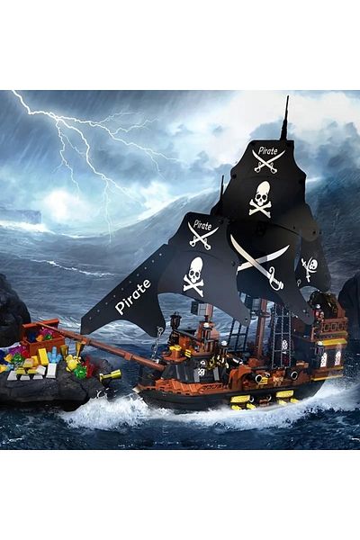Bricks Pirate Ship Building Blocks Set 573 Pieces Age 6 Pirates of the Caribbean Pirates Model Kit Gift Player