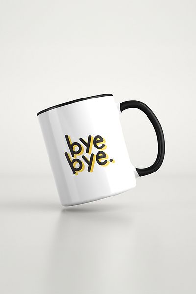 feinas Text Black Porcelain Mug