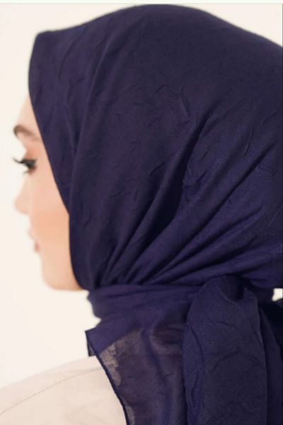 Melodi Scarf Eșarfă Hijab Bamboo Kraș pentru femei albastru bleumarin