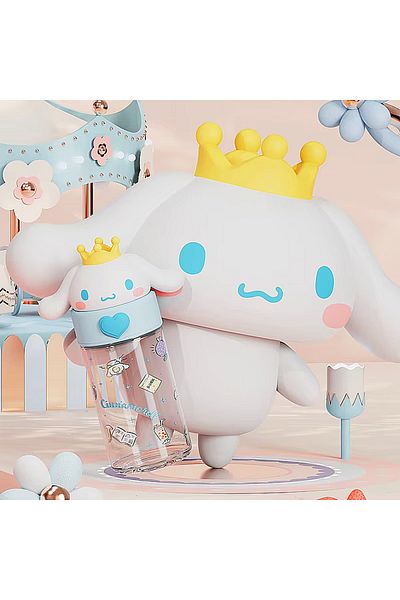 Fillikutum Kawaii Sanrio Cinnamoroll Glass Water Bottle Glass Portable Water Bottle 360ml