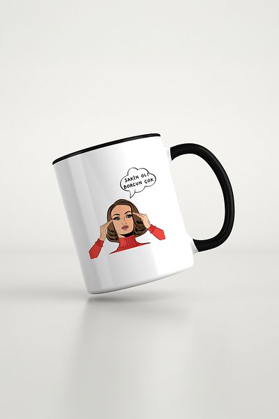 feinas Text Black Porcelain Mug