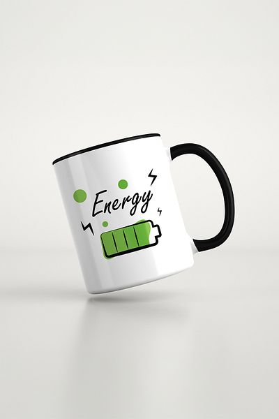feinas Text Black Porcelain Mug