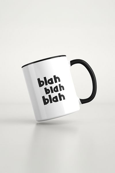 feinas Text Black Porcelain Mug