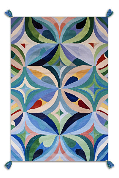 Rugs Modern Halı Musé Geometrik Desen Pastel Renkli Dokuma Taban Dekoratif Sa...