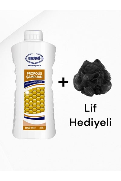 Ersağ Shampoo with Propolis (Normal-Oil Hair) 1000 ml - (with Fiber Gift)
