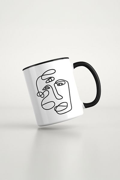 feinas Art Art Black Porcelain Mug