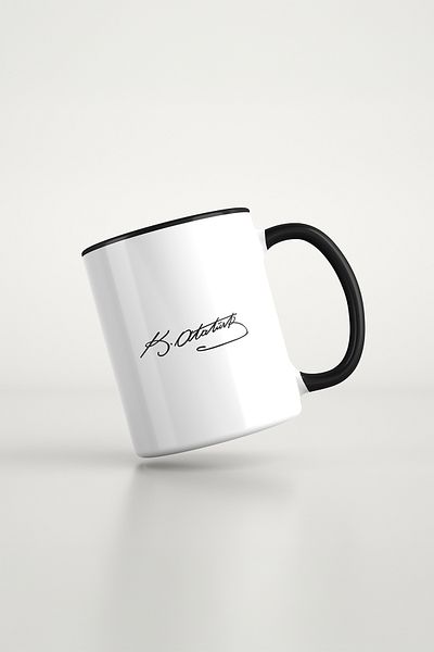 feinas Black Porcelain Mug - Atatürk