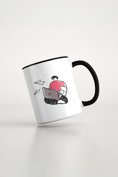 feinas كوب بورسلين أسود من Art Art