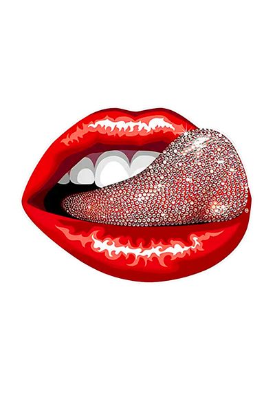 MegaSticker Autocolant 13x12 Cm Lip Diamond Limbă - Mașină, Motocicletă, Cască, Laptop, Geam