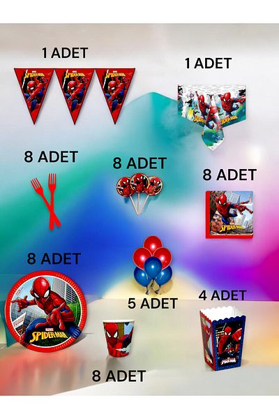 VibeHome 8 Person Spiderman Themed XL Package - Birthday Party and Fun Events