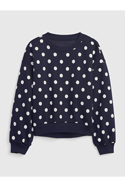 GAP Kız Çocuk Lacivert Desenli Sweatshirt