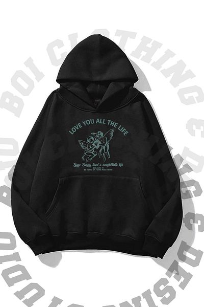 Boi Γυναικείο φούτερ με στάμπα Oldskull - Φούτερ με κουκούλα μεγάλου μεγέθους, με τσέπες, με κουκούλα με 3 κλωστές