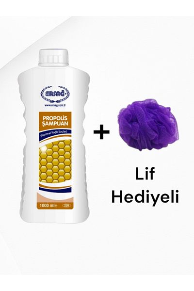 Ersağ Shampoo with Propolis (Normal-Oil Hair) 1000 ml - (with Fiber Gift)
