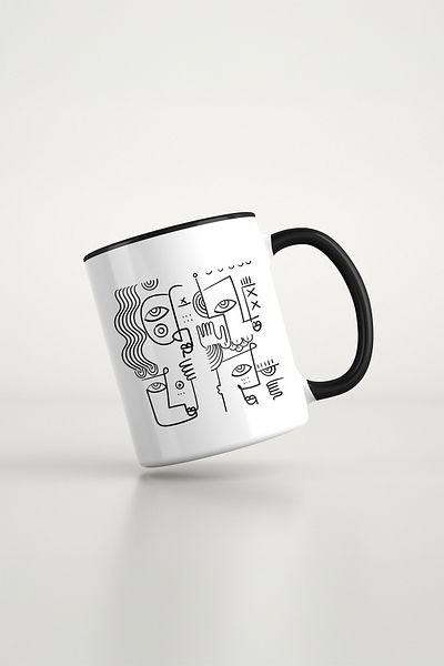 feinas كوب بورسلين أسود من Art Art