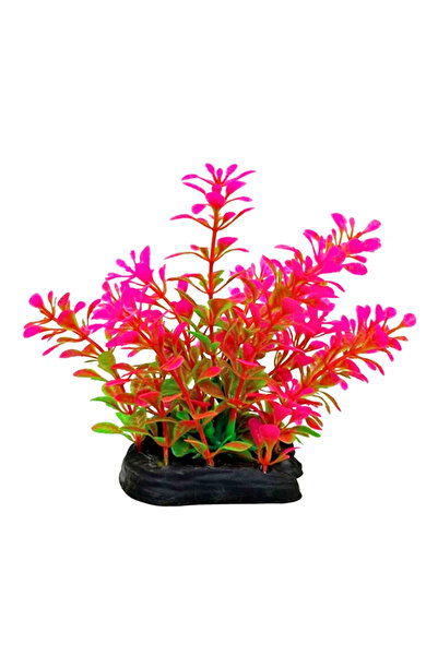 Aqua Master Plastik Süs Yapay Akvaryum Bitkisi Dekoru 12 cm - Pembe