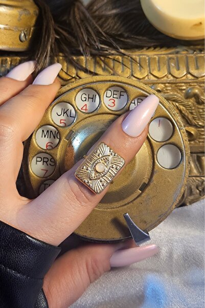 WONDER TOUCH Pink Steel Agate Tarot Eye Ring - Slide, Adjustable, Daily Use