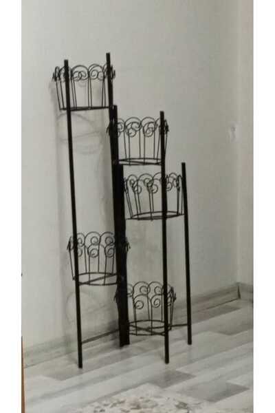 konak züccaciye 5 Gözlü Ferforje Siyah Çiçeklik