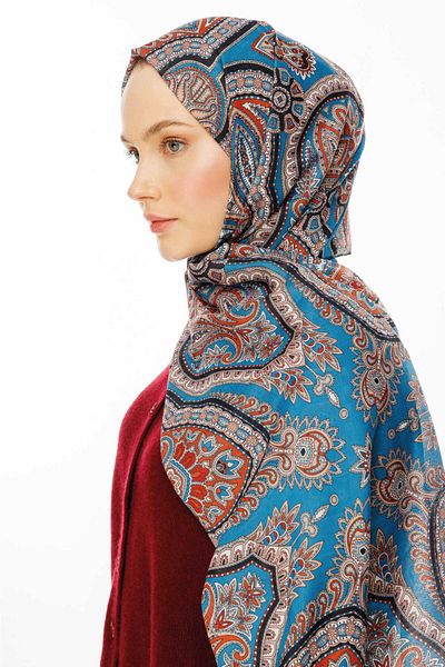VALORSCARF Şal cu model rustic petrol