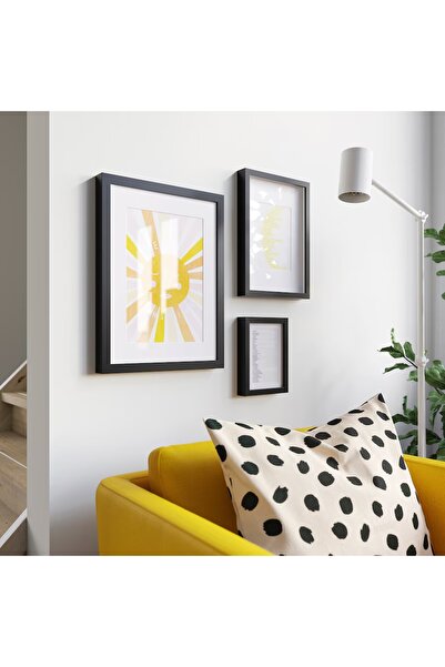 IKEA RÖDALM Siyah 30x40 A3 Ebat Kalın Kenarlı Paspartulu Derinlikli Ahşap Fotoğraf Resim Çerçevesi