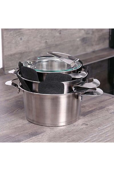toptankece Felt Pan Anti-Scratch, Felt Pan Protector, Felt Pot Protector, Felt Pot Mat 3 Pieces