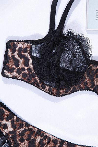 MILANOFOX Σετ εσώρουχα με δαντέλα Leopard Pattern Bralet Bralet Bralet (Προίκα, Βαλεντίνος, Πρωτοχρονιά)