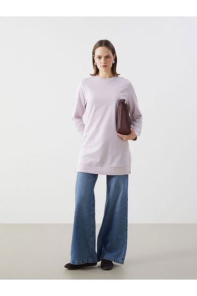 LC Waikiki Damen-Sweatshirt-Tunika mit Rundhalsausschnitt