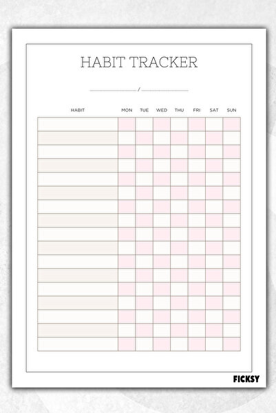 Ficksy مقاس A4 - 30 ورقة مخطط يومي أسبوعي - جهاز تعقب - مخطط