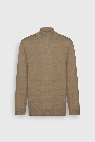 ALTINYILDIZ CLASSICS Ανδρικό πουλόβερ με κανονική εφαρμογή Camel Standard Fit Bato Collar