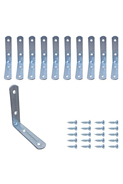 MR.BRACKET 10 ad. L Demir Gönye Köşebent 7x7cm - Mobilya Dolap Raf Köşe Sabit...