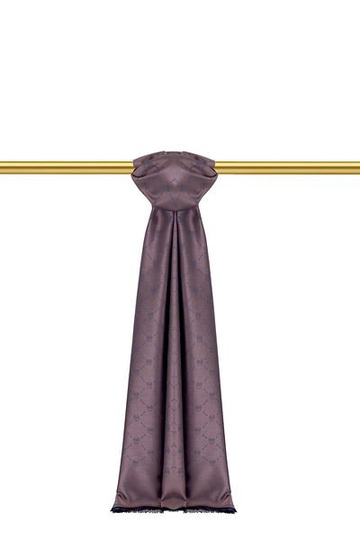 Bursa İpek Μοτίβο μονόγραμμα Dark Dusty Rose Μεταξωτό σάλι ζακάρ