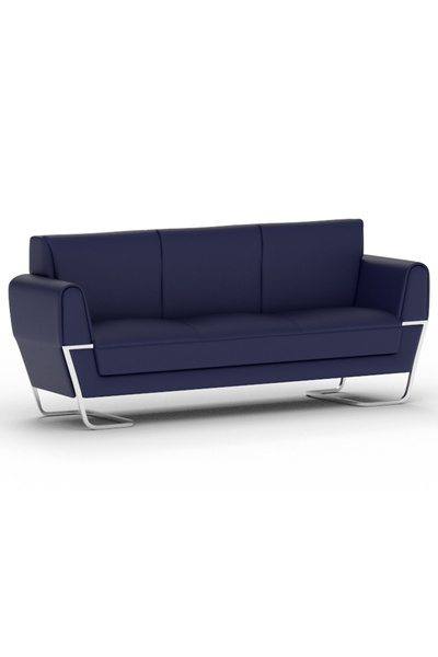 Mahmayi أريكة بثلاثة مقاعد مصنوعة من الجلد الصناعي باللون الأزرق، أثاث عصري وأنيق لغرفة المعيشة