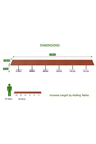 Mahmayi Ristoran 500PE 24-Seater Square Pantry Table Home & Kitchen Organization-Apple Cherry,720Cm