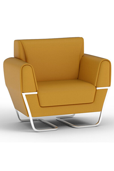 Mahmayi أريكة ذات مقعد واحد مصنوعة من الجلد الصناعي باللون الأصفر، أثاث مريح لغرفة المعيشة