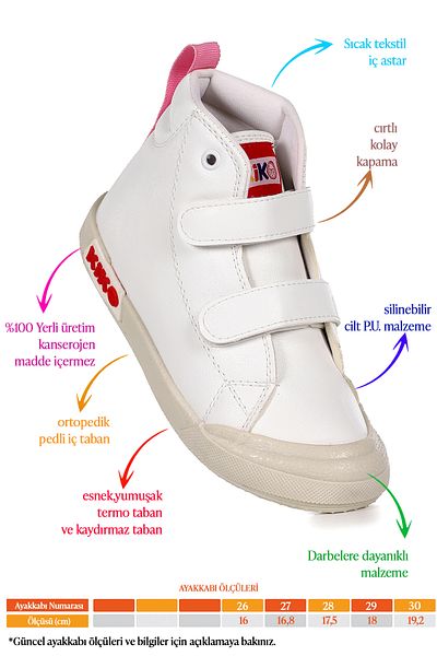 KARAMAZI Karamazı Kids Garf Daily Velcro Girls Boat Shoes