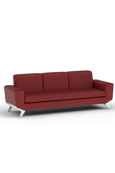 Mahmayi أريكة بثلاثة مقاعد من الجلد الصناعي باللون العنابي، أثاث عصري أنيق لغرفة المعيشة