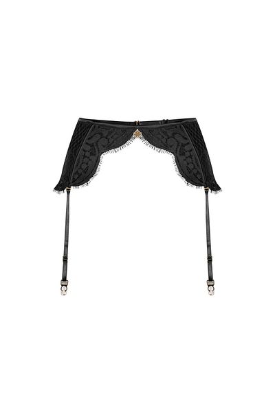 Feu De Elu Calla Lily Black Lace Garter