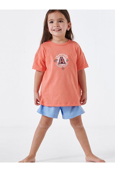 Schiesser Pyjama Girls World Cotton Schlafanzug Schlafmode Bequem