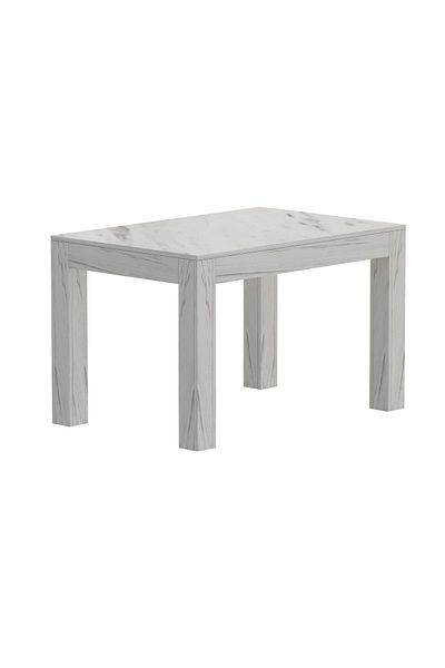 Mahmayi 4-Seater Wooden Dining Table for Kitchen, 120cm, White Levanto Marble Finish