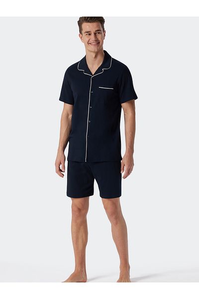 Schiesser Pyjama Fine Interlock Schlafanzug Pyjama Schlafmode Bequem