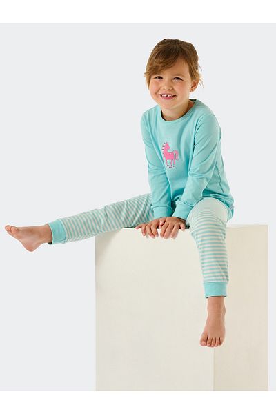 Schiesser Langer Schlafanzug Basic Kinder
