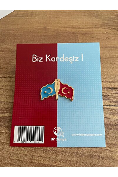 Bi Dünya Haber Biz Kardeşiz Broş (Doğu Türkistan-Türkiye)