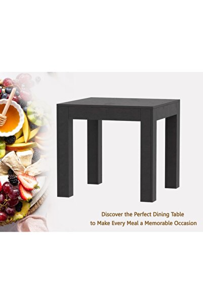 Mahmayi 2-Seater Wooden Dining Table for Kitchen, 80cm, Anthracite Jura Slate Finish