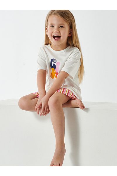 Schiesser Pyjama Girls World Organic Cotton Schlafanzug Schlafmode Bequem