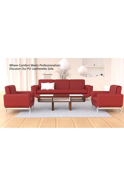 Mahmayi Maroon PU Leatherette Single Seater Sofa, Comfortable Living Room Furniture