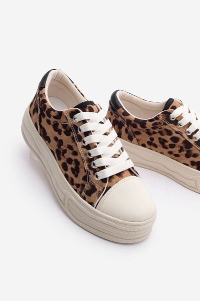 Marjin Damen-Sneaker mit Leopardenmuster und dicker Sohle – Larka Leopard