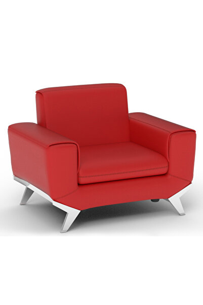 Mahmayi أريكة ذات مقعد واحد من الجلد الصناعي باللون الأحمر، أثاث مريح لغرفة المعيشة