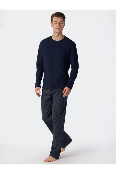 Schiesser Pyjama Ebony Schlafanzug Pyjama Schlafmode Bequem