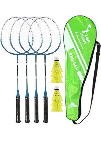 Janissary 4 Adet Profesyonel Badminton Raketi Deluxe Çantası Seti 6 Adet Badminton Topu