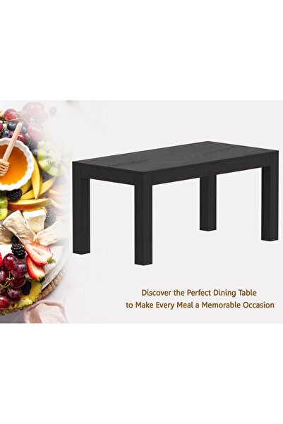 Mahmayi 8-Seater Wooden Dining Table for Kitchen, 180cm, Anthracite Jura Slate Finish