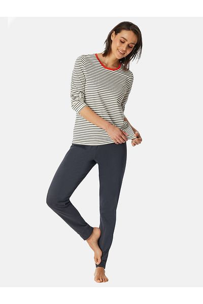 Schiesser Pyjama Casual Essentials Schlafanzug Schlafmode Bequem